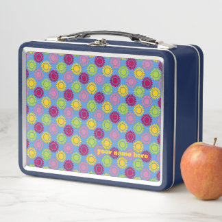 Box Boîte à lunch avec motif de fleurs en feutre Var01