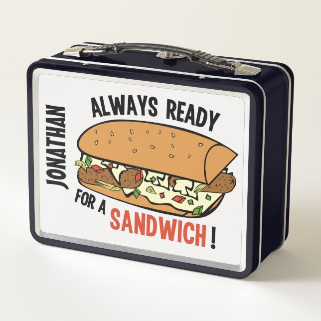 Box Boîte à lunch avec nom personnalisé pour sandwich (Dos)
