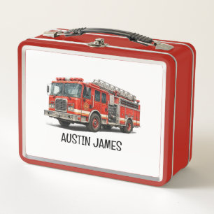 Box Boîte à lunch Camion de pompiers pour garçons Pe