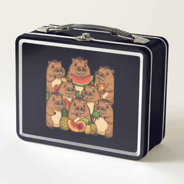 Box Boîte à lunch Capybara Mignonne – Pastèque Amusant (Devant)