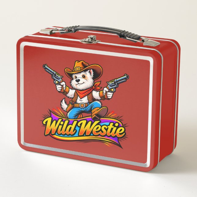 Box Boîte à lunch Cowboy Chien Westie (Design Original (Devant)