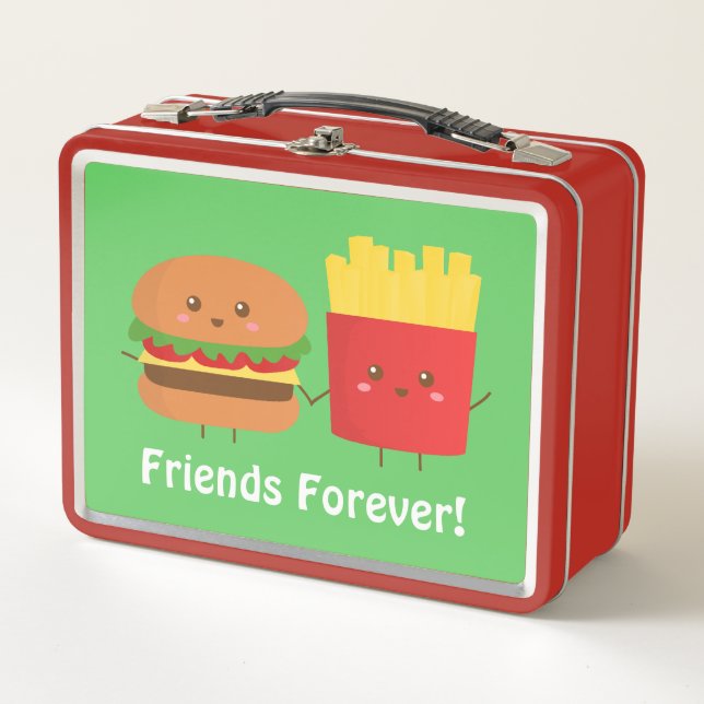 Box Boîte à lunch Cute Burger et Frites Amis pour touj (Devant)