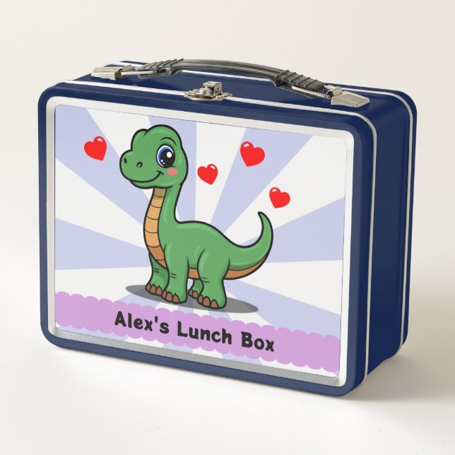 Box Boîte à lunch Cute Dinosaur - Ajouter un nom (Devant)