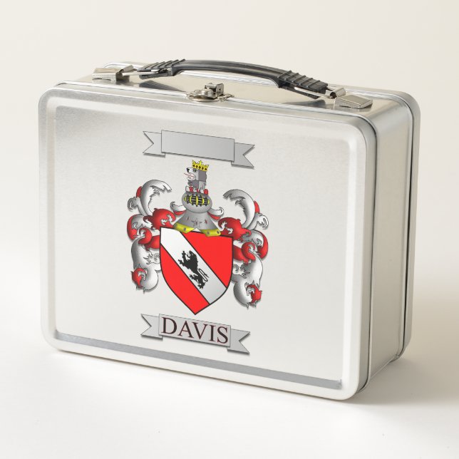 Box Boîte à Lunch Davis Nom de Famille et Blason (Devant)