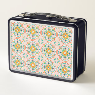 Box Boîte à lunch de style vintage avec un motif répét