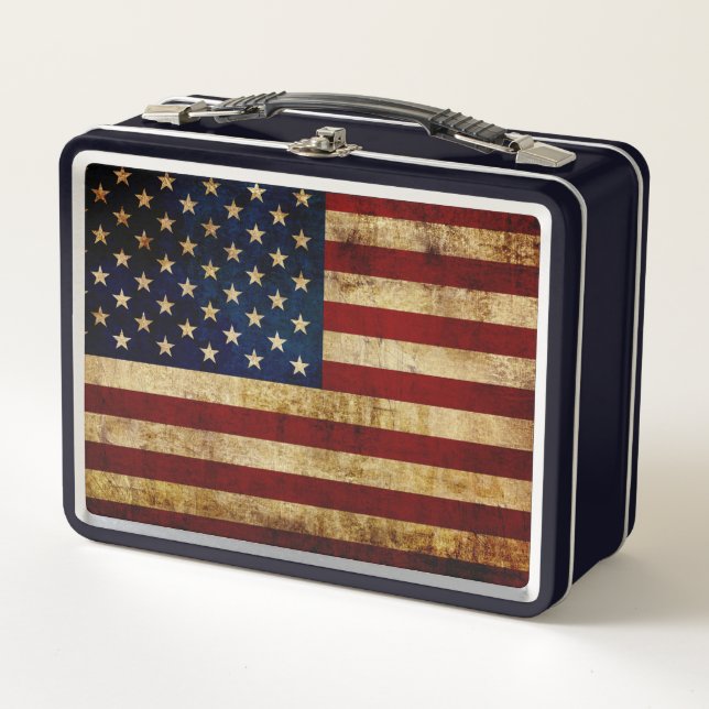 Box Boîte à lunch drapeau USA / Grunged (Devant)