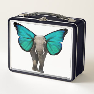Box Boîte à lunch éléphant ailé bleu