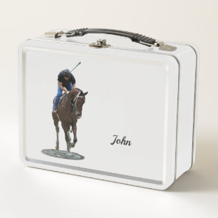 Box Boîte à lunch en métal à cheval Thoroughbred Gallo