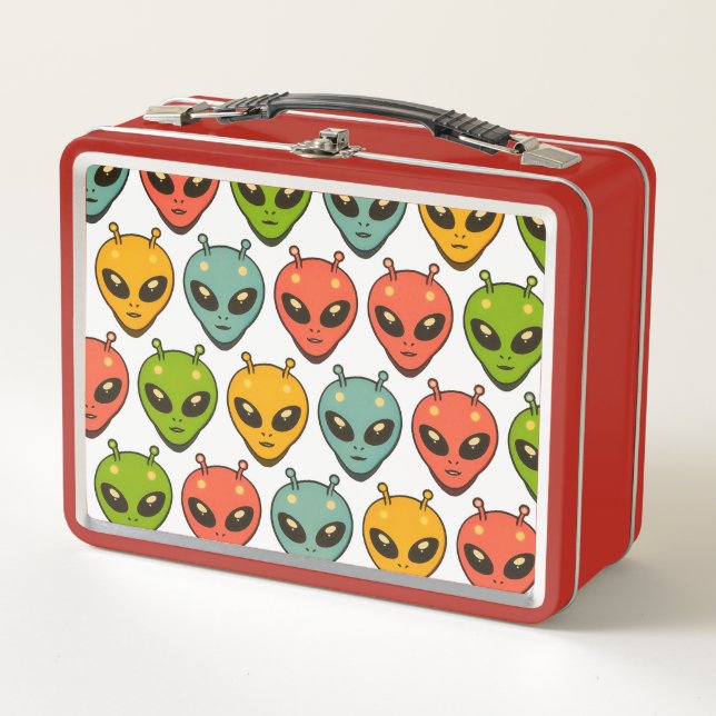 Box Boîte à lunch en métal à motif d'aliens (Devant)