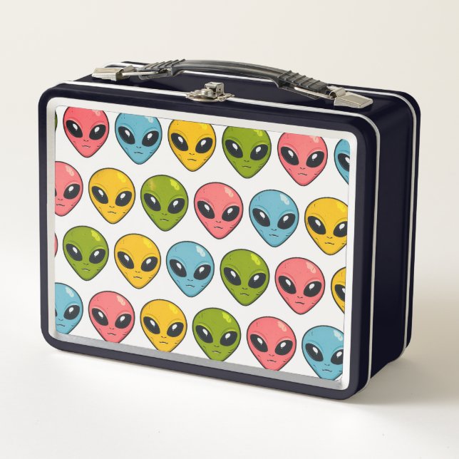 Box Boîte à lunch en métal à motif d'aliens (Devant)