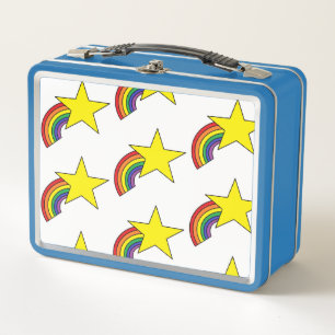 Box Boîte à lunch en métal avec étoiles jaunes et arcs