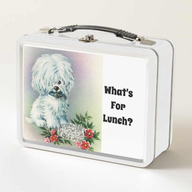 Box Boîte à lunch en métal Chien blanc (Devant)