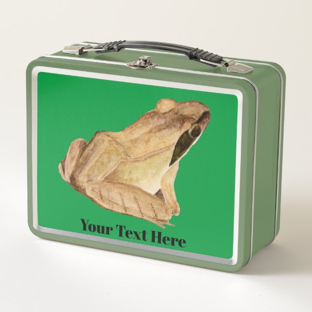 Box Boîte à lunch en métal de grenouille à bois (Devant)