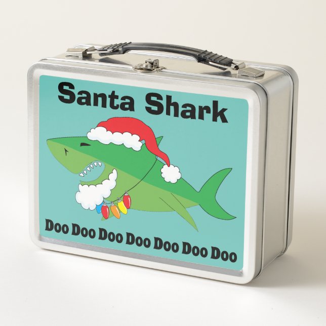Box Boîte à lunch en métal de Noël Père Noël Shark (Devant)