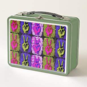 Box Boîte à lunch en métal de paix