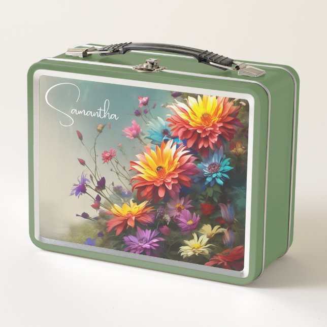 Box Boîte à lunch en métal floral (Devant)