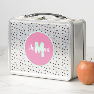 Box Boîte à lunch en métal monogrammé avec graines de 