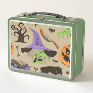 Box Boîte à lunch en métal Motif Vintage Halloween
