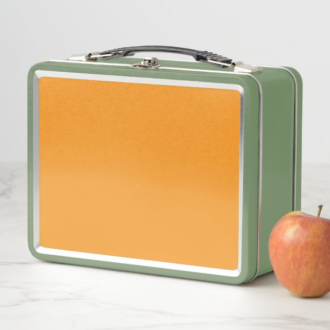Box Boîte à lunch en métal rétro | École orange minima (En situation)