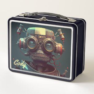 Box Boîte à lunch en métal robotique