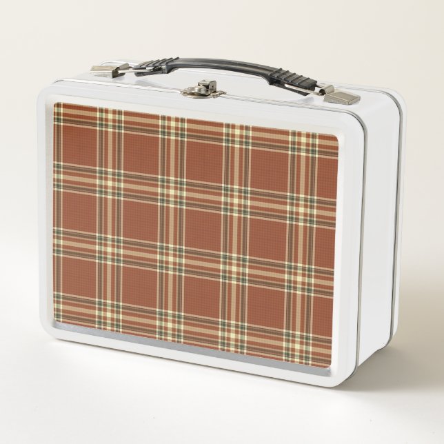 Box Boîte à lunch en métal Tartan Brown (Devant)