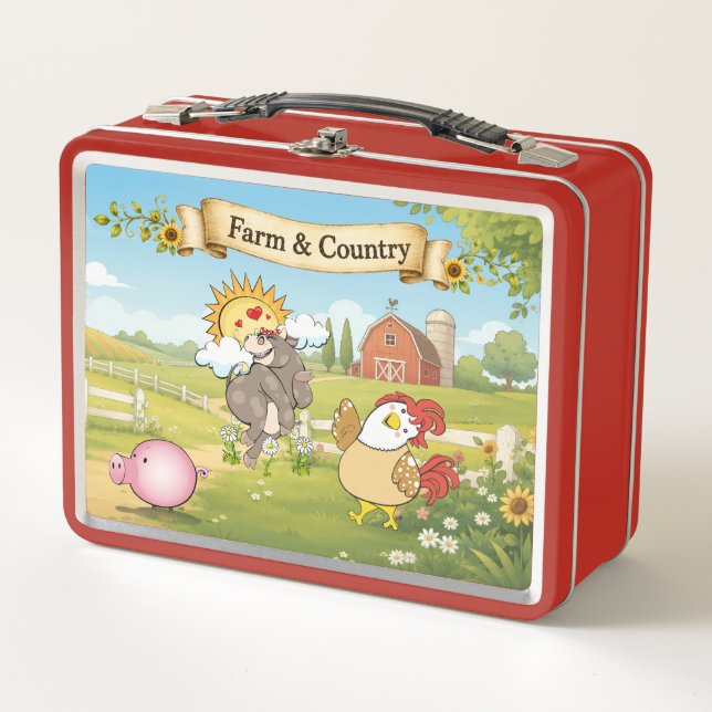 Box Boîte à lunch Fermes et Campagne – École d'animaux (Devant)