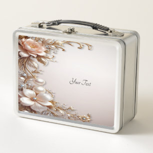 Box Boîte à lunch Fleurs roses et blanches douces