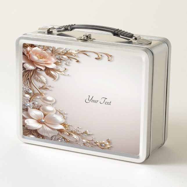 Box Boîte à lunch Fleurs roses et blanches douces (Devant)