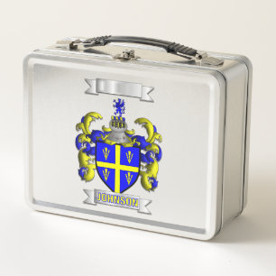 Box Boîte à Lunch Johnson Nom de Famille et Blason