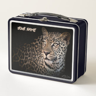 Box Boîte à lunch Leopard Gaze - Cadeau Safari personn