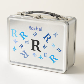 Box Boîte à lunch - Lettres mélangées en bleu