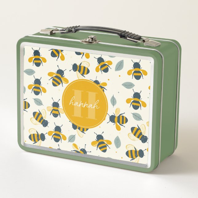 Box Boîte à lunch métallique Abeilles Fantaisistes (Devant)