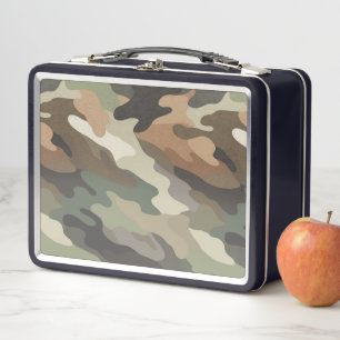 Box Boîte à lunch métallique avec motif de camouflage 