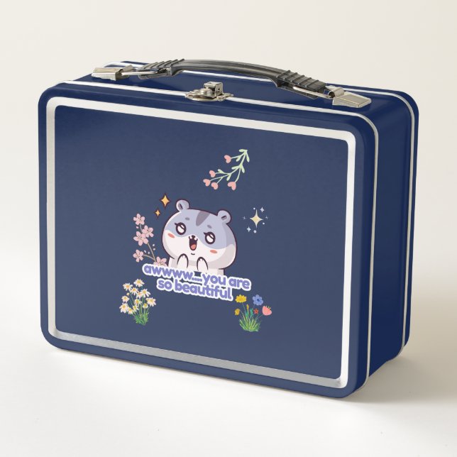 Box Boîte à lunch métallique avec un hamster esthétiqu (Devant)