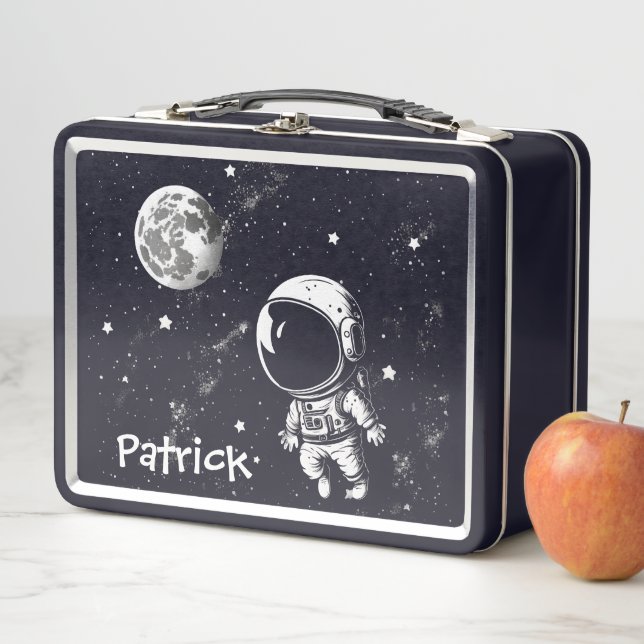 Box Boîte à lunch métallique d'astronaute amusant dans (En situation)