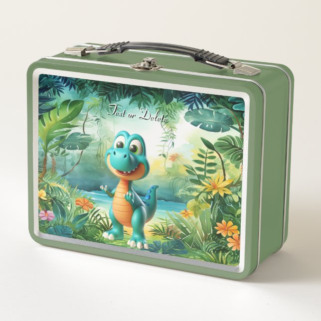 Box Boîte à lunch métallique dinosaure mignon (Devant)