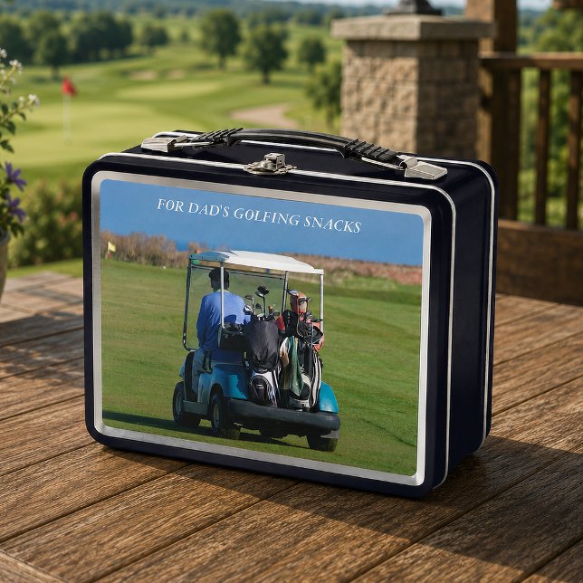 Box Boîte à lunch métallique Golfeur Caddy de snacks a (Dad will need snacks on the golf course. ⛳ Just add his name! )