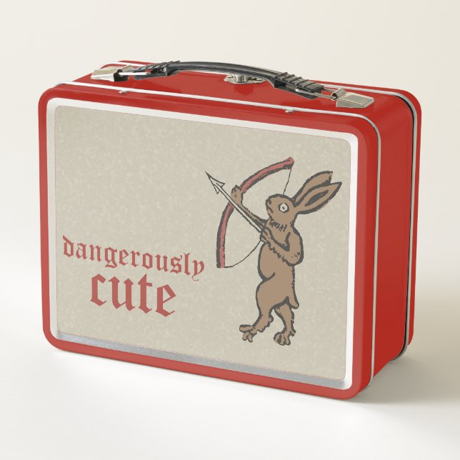 Box Boîte à lunch métallique Lapin Archer Médiéval (Dos)