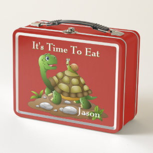 Box Boîte à lunch métallique Tortue personnalisée Il e