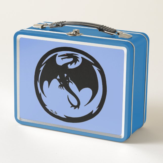 Box Boîte à lunch noire Dragon Blue (Devant)