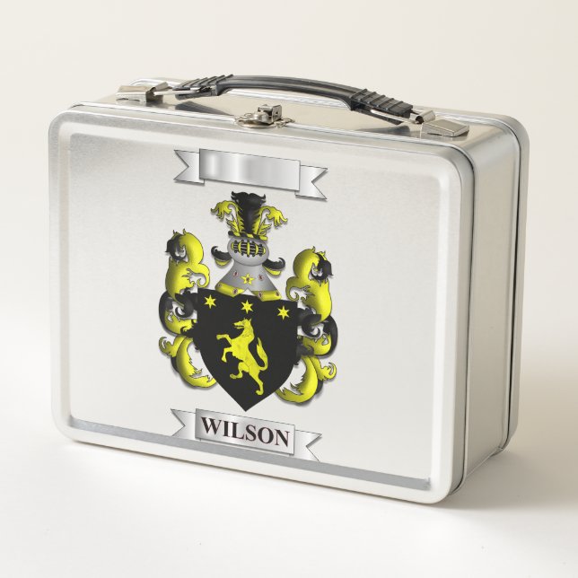 Box Boîte à Lunch Nom de Famille Wilson Et Blason (Devant)