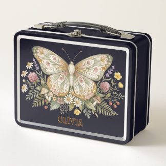 Box Boîte à lunch papillon personnalisée Cadeau avec n