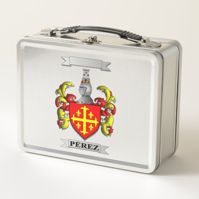 Box Boîte à Lunch Perez Nom et Blason (Devant)
