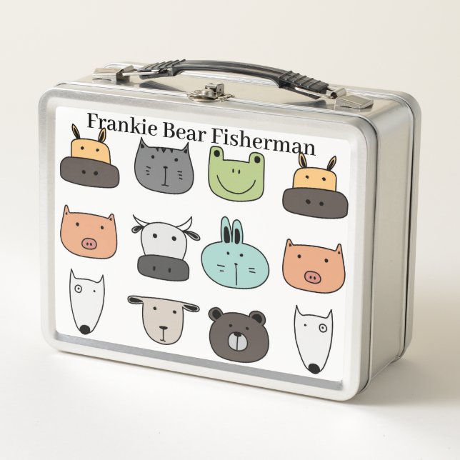 Box Boîte à lunch Personnaliser - Visages animaux (Devant)