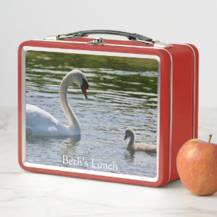 Box Boîte à lunch photo personnalisable avec cygne et
