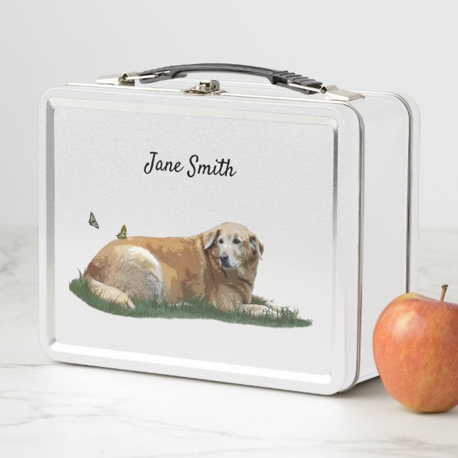 Box Boîte à lunch pour chien de race mixte du Labrador (En situation)