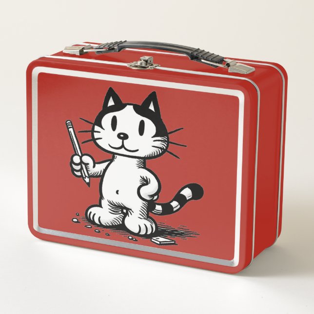 Box Boîte à lunch pour le chat scolaire (Devant)