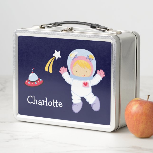 Box Boîte à lunch pour petite fille astronaute (En situation)