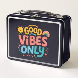 Box Boîte à lunch rétro colorée « Good vibes only »