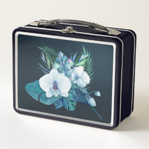 Box Boîte à lunch rétro Hawaiian Moonlit Orchids